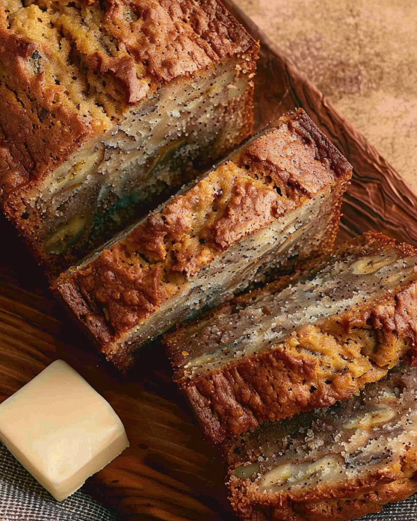 Moist banana bread recipe fresh from the oven